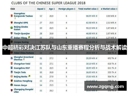 中超精彩对决江苏队与山东重播赛程分析与战术解读